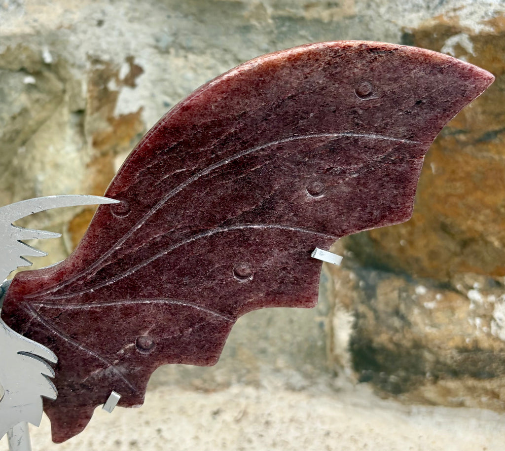Strawberry quartz dragon wings