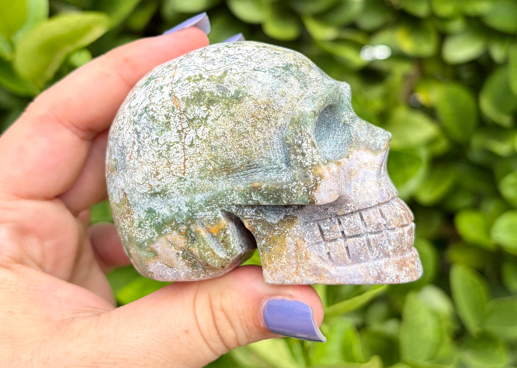 Ocean jasper skull