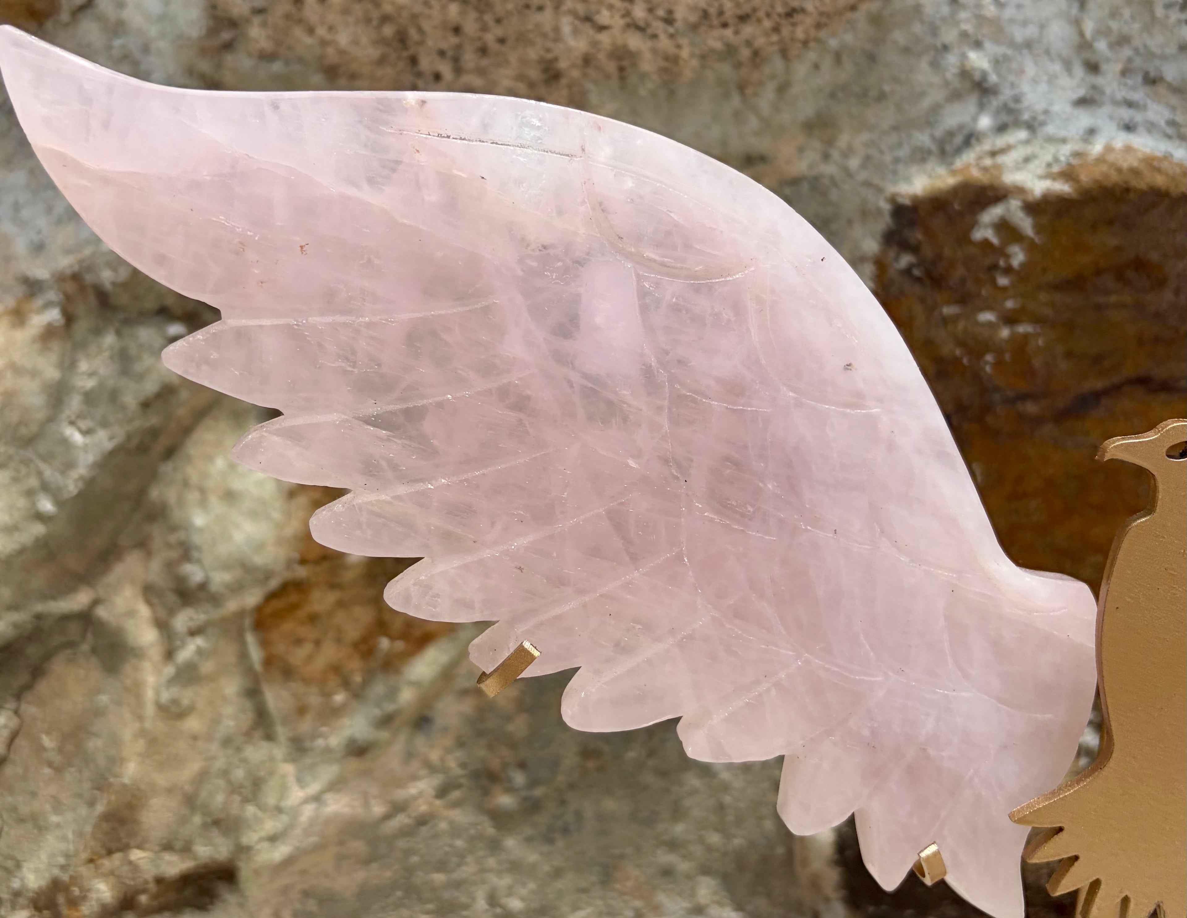 Rose quartz raven wings