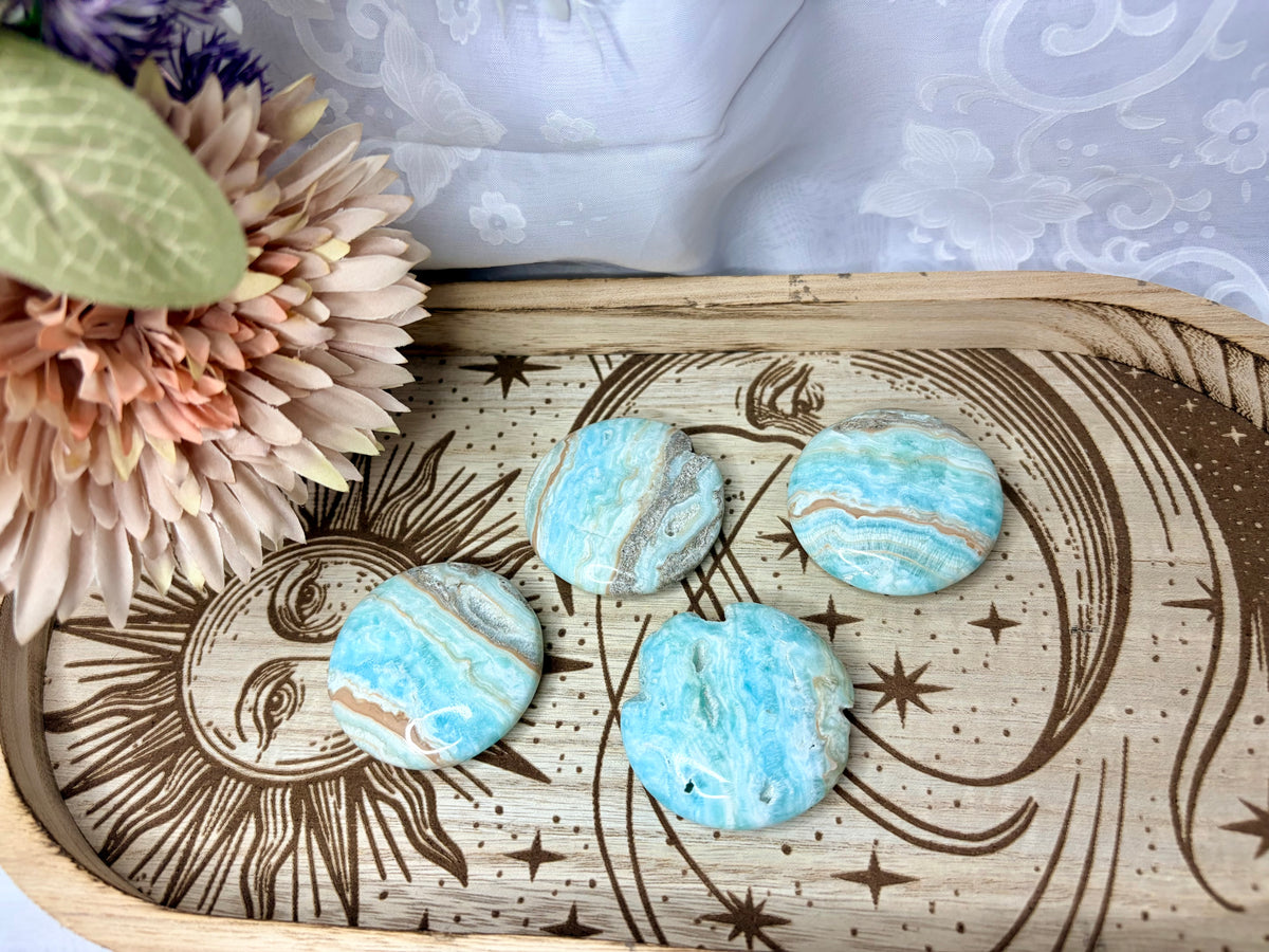 Blue aragonite cookies