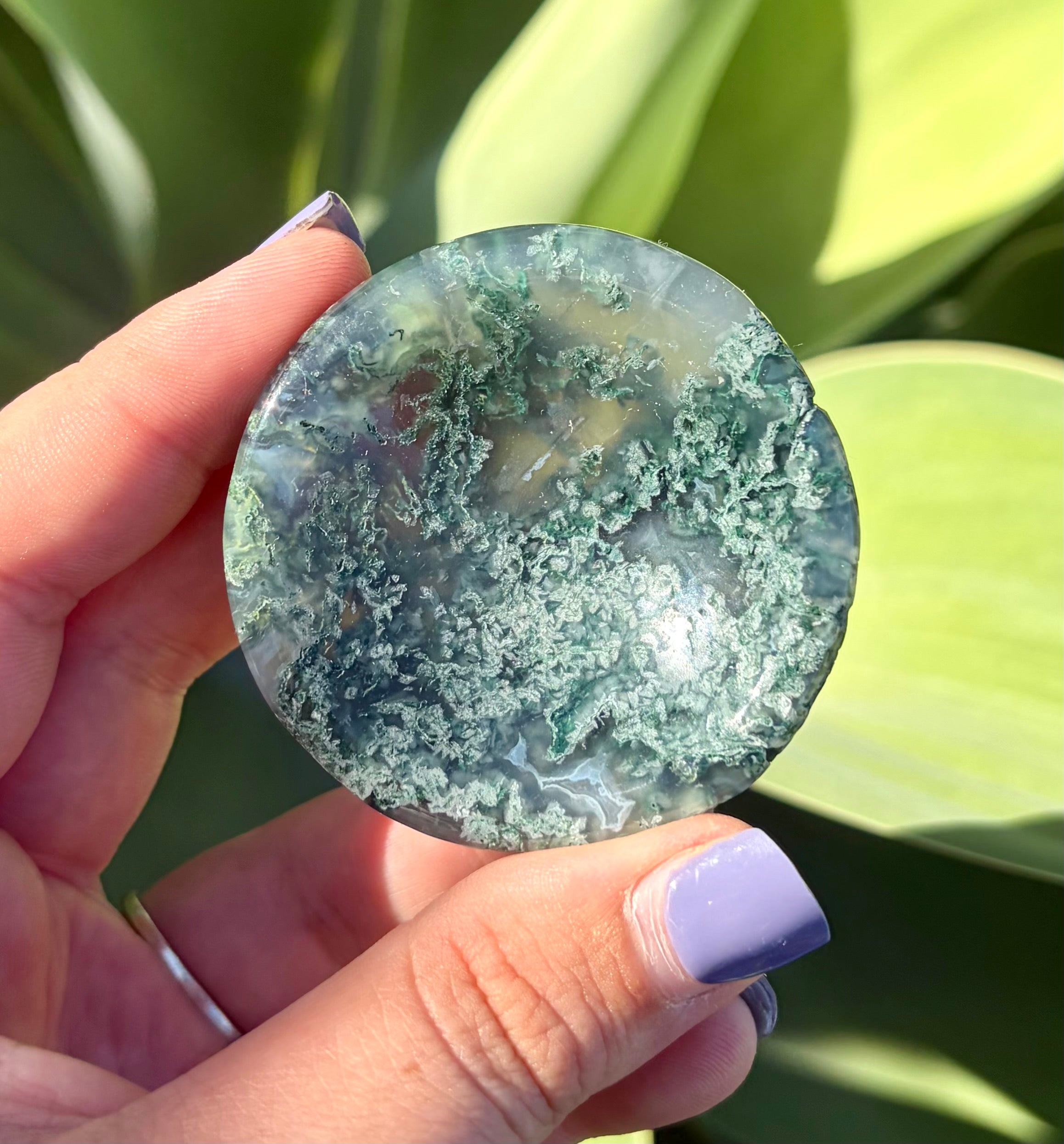 Moss agate bowl D