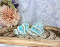 Blue aragonite cloud