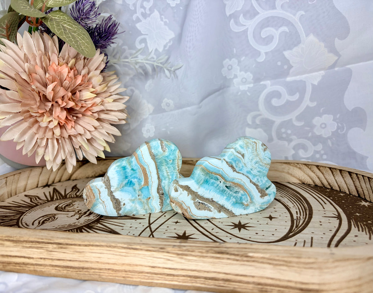 Blue aragonite cloud