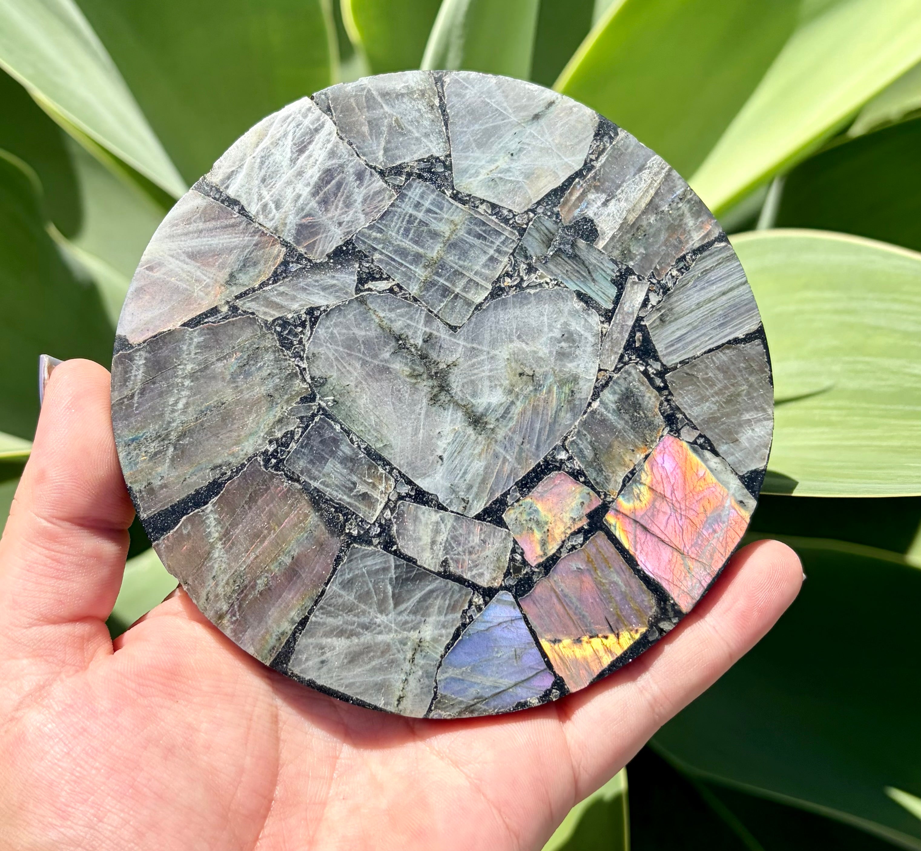 Labradorite coaster in resin