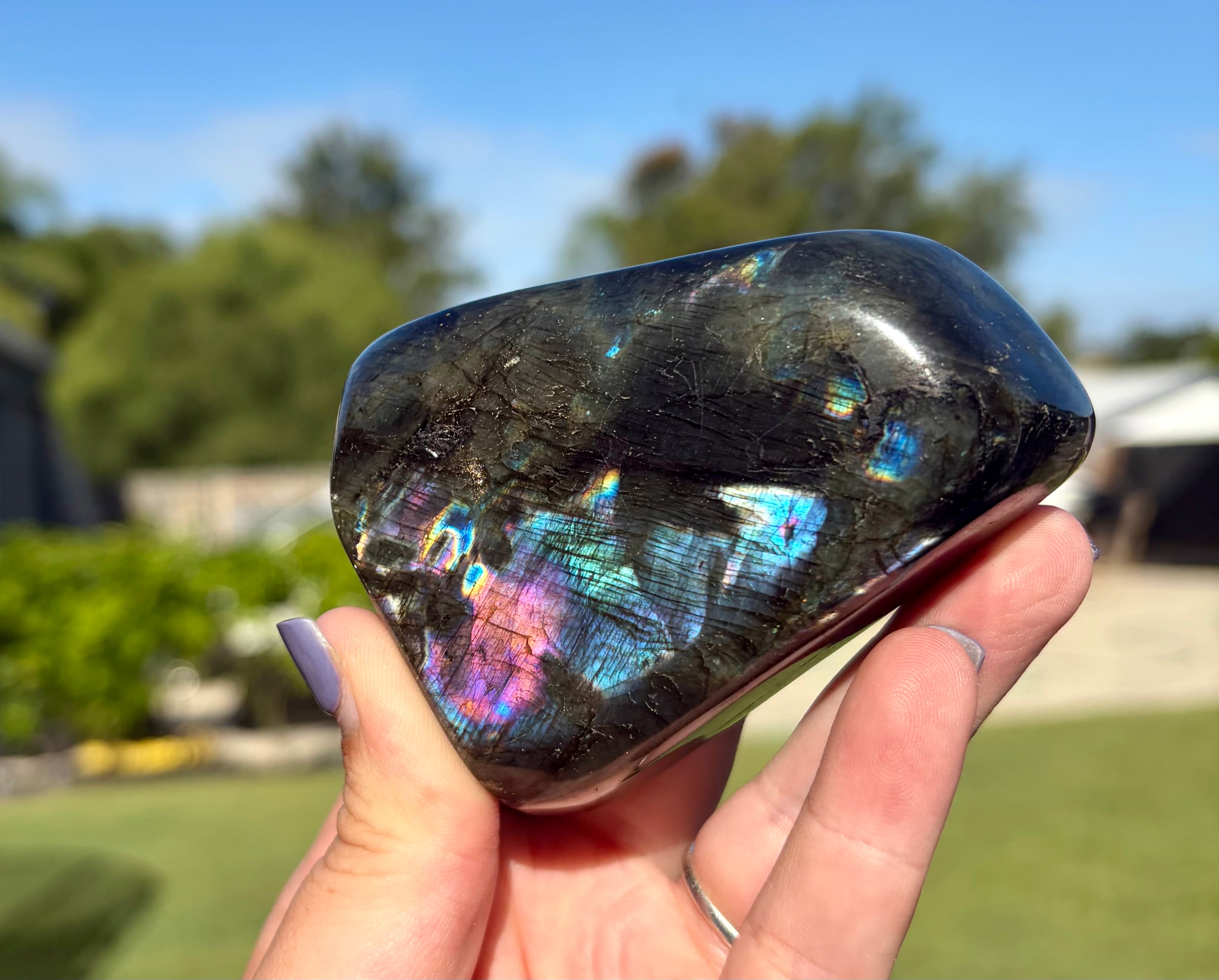 Sunset flash labradorite free form