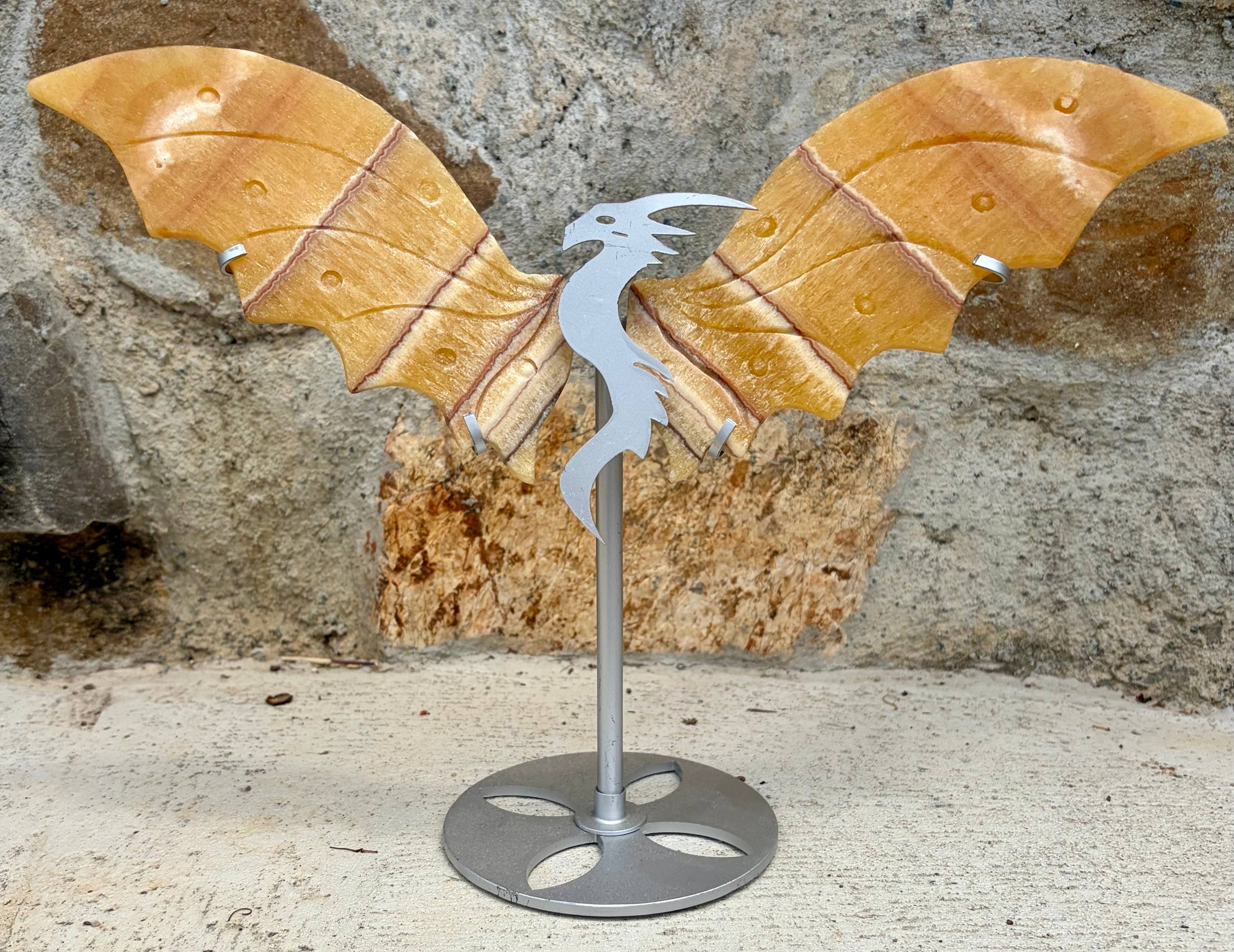 Yellow calcite dragon wings