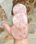 Star of David rose quartz discs