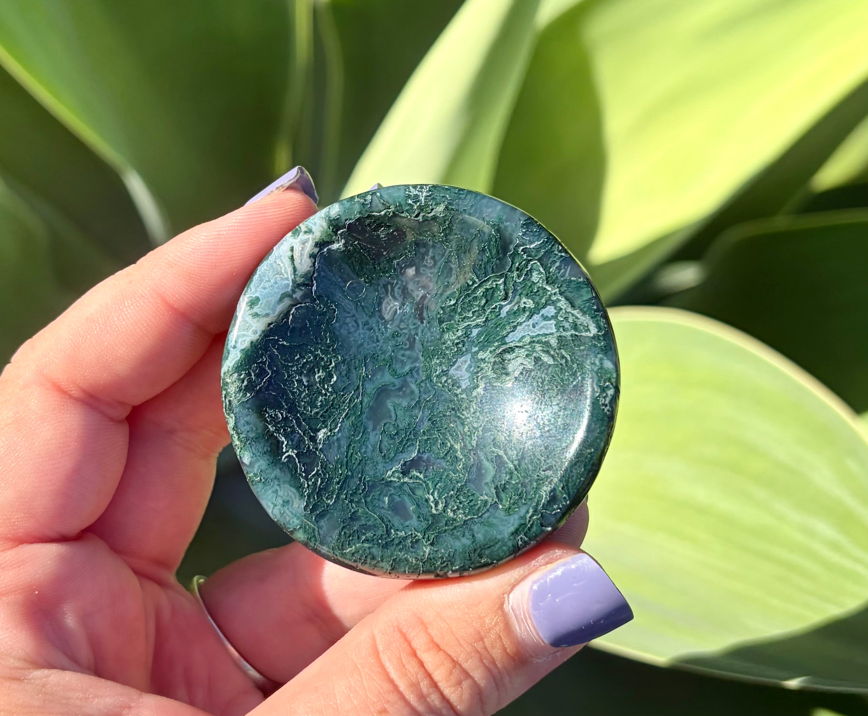 Moss agate bowl A