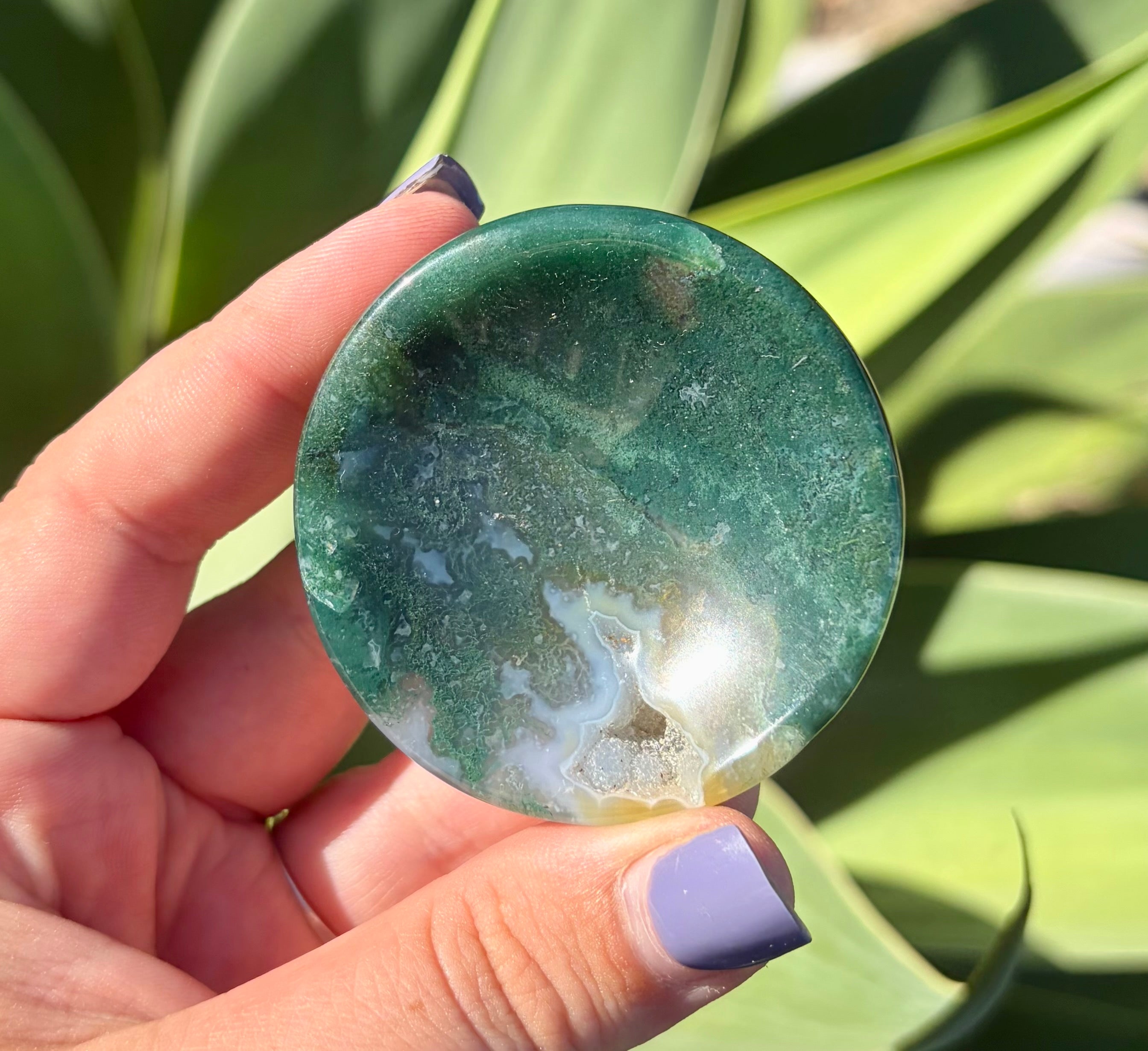 Moss agate bowl G