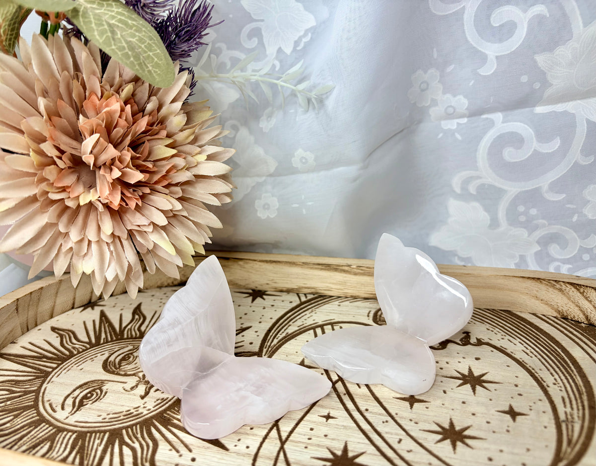 Pink mangano calcite 3D butterflies 🦋