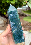 Moss agate chunky tower