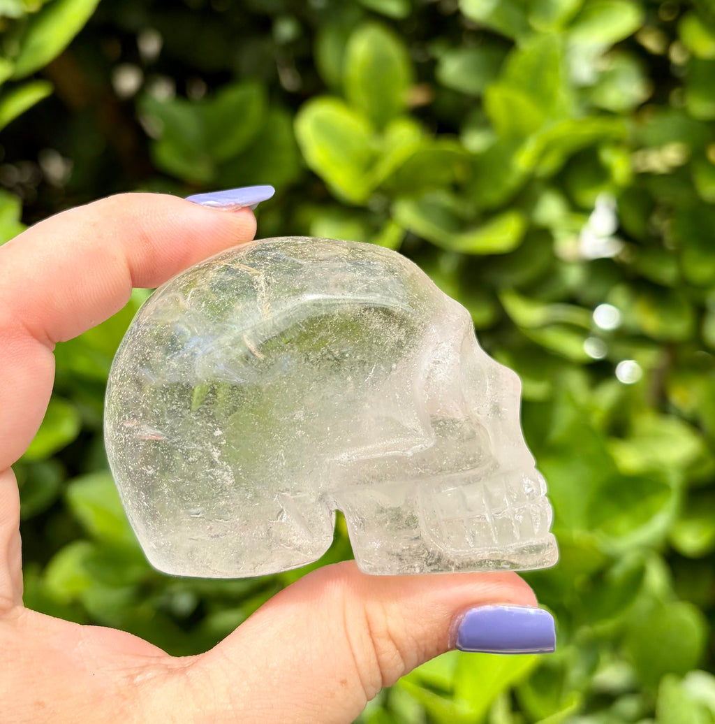 Clear quartz skull