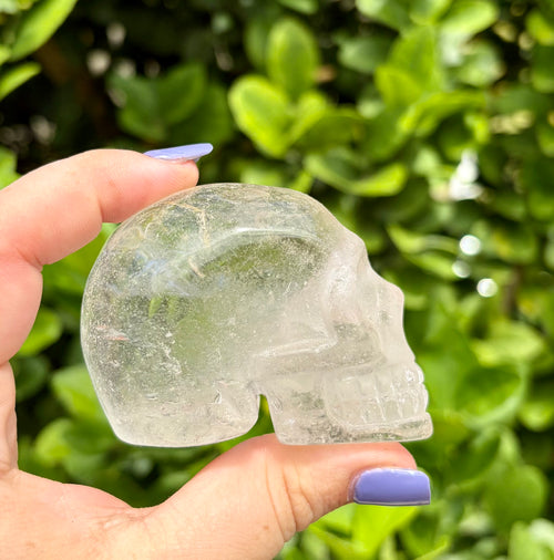 Clear quartz skull
