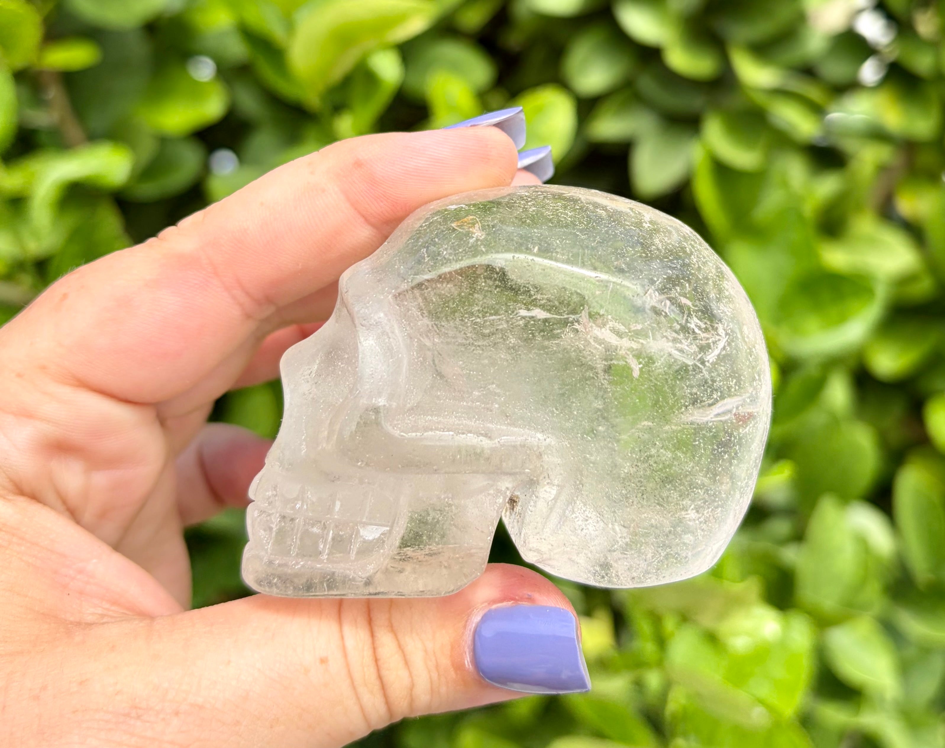 Clear quartz skull