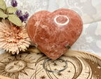 Large rose calcite heart