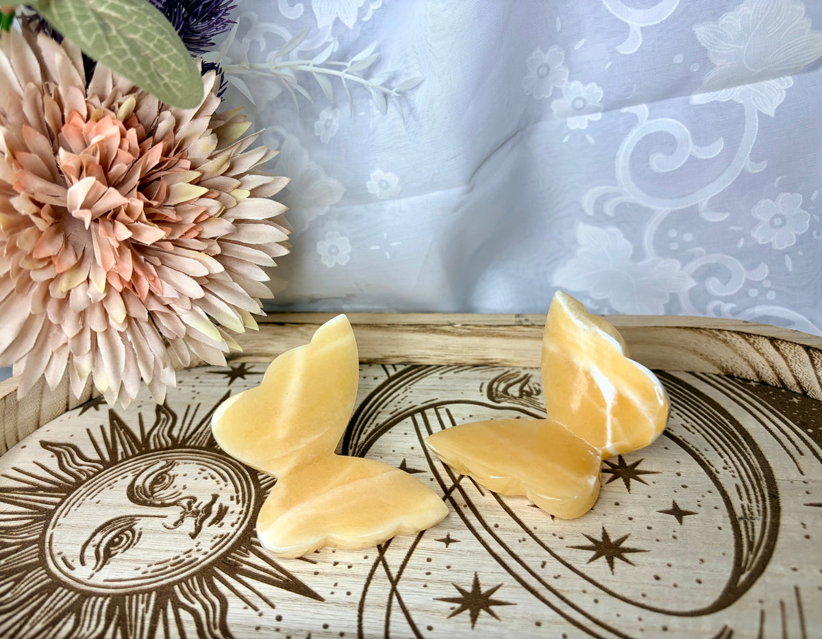 Orange calcite 3D butterflies 🦋
