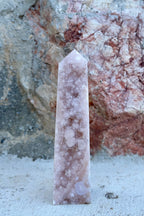 Pink amethyst/ flower agate tower