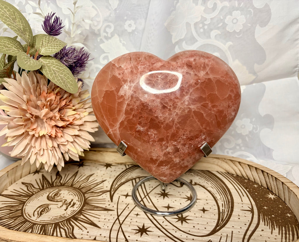 Large rose calcite heart