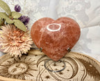 Large rose calcite heart
