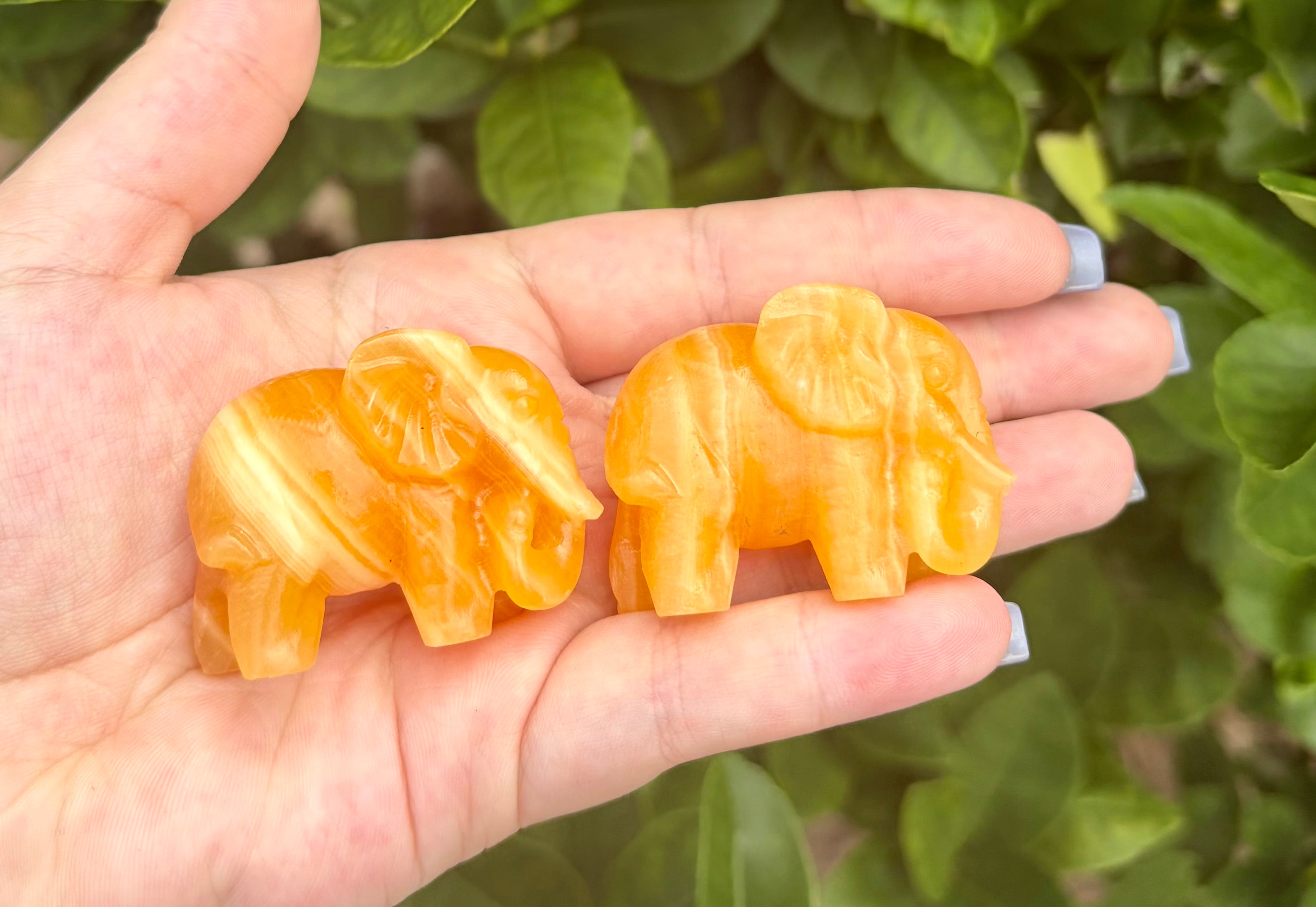 Yellow calcite elephant