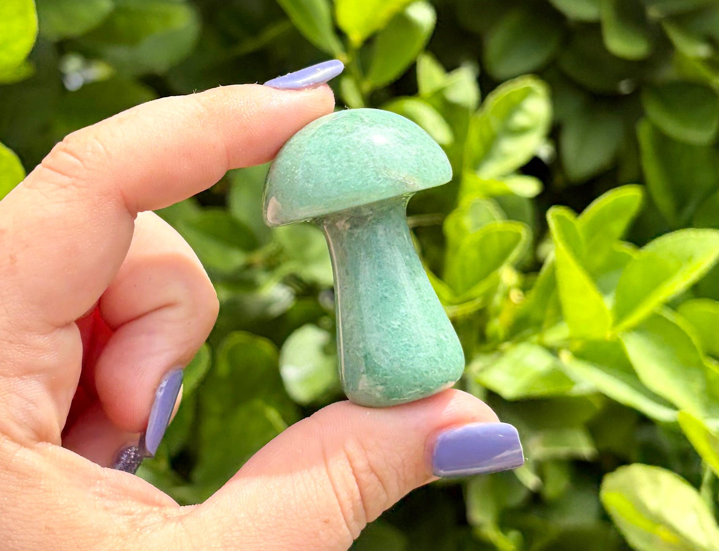 Green aventurine large mushroom