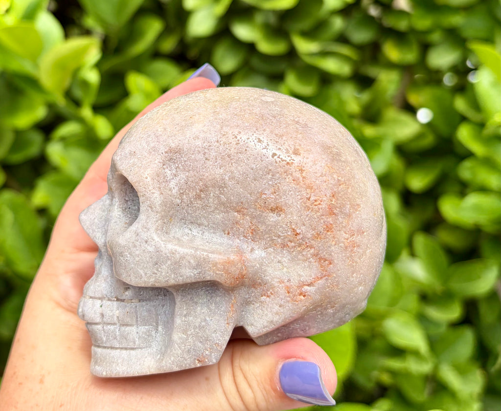 Pink amethyst skull
