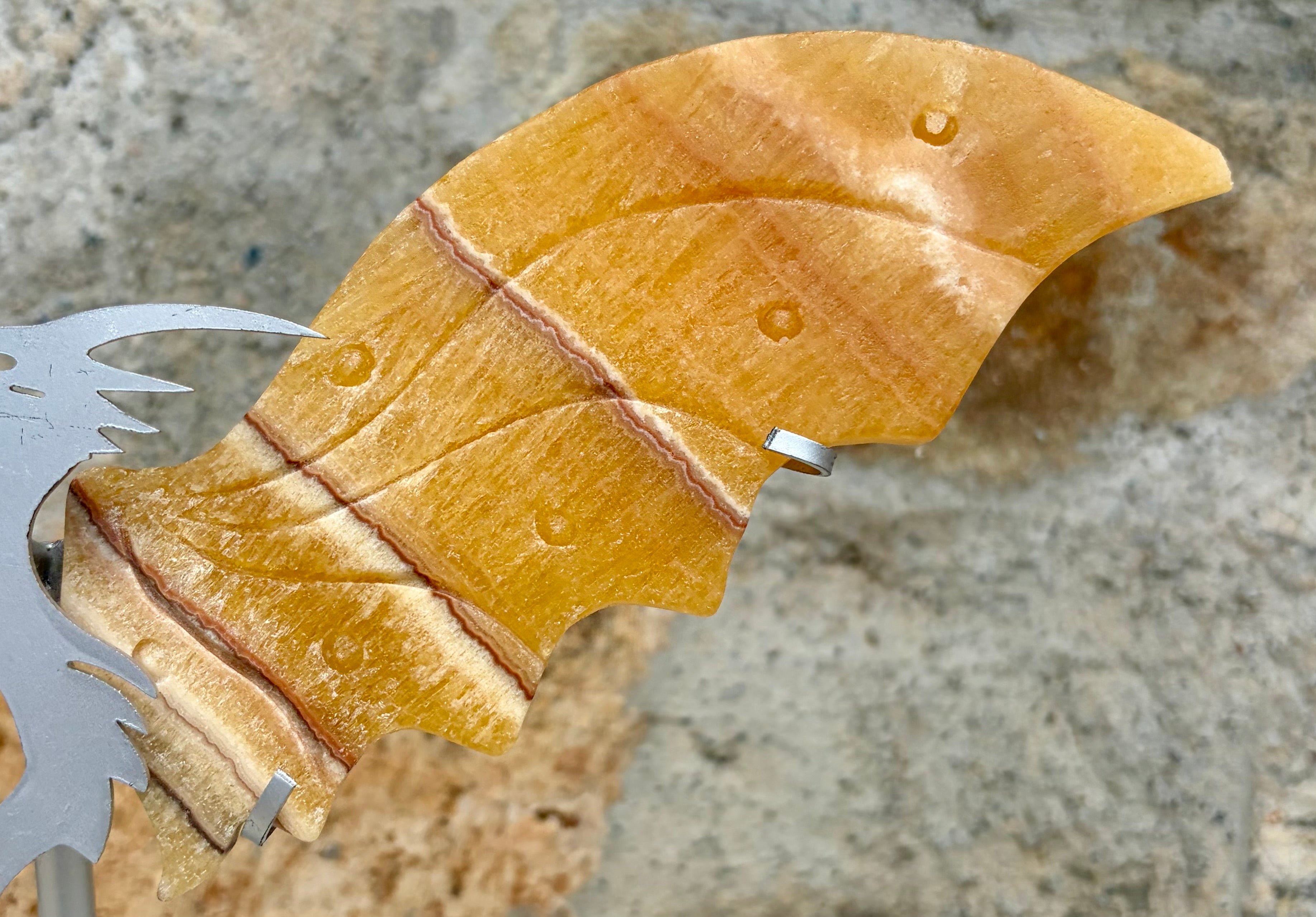 Yellow calcite dragon wings