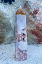 Pink amethyst/ flower agate tower