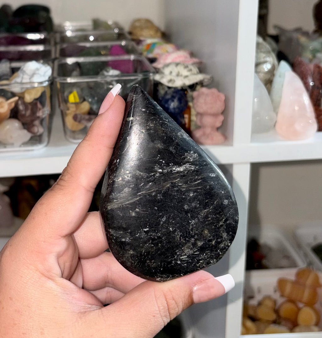 Garnet and fireworks tear drop A