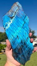 Electric blue labradorite large slab