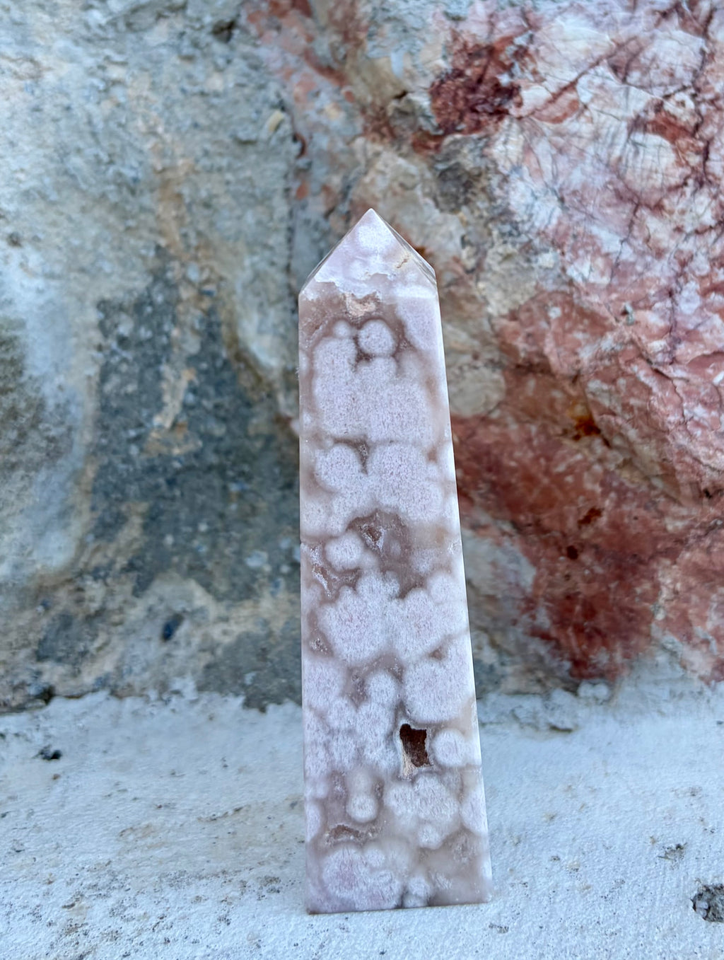 Pink Amethyst/ Flower agate tower