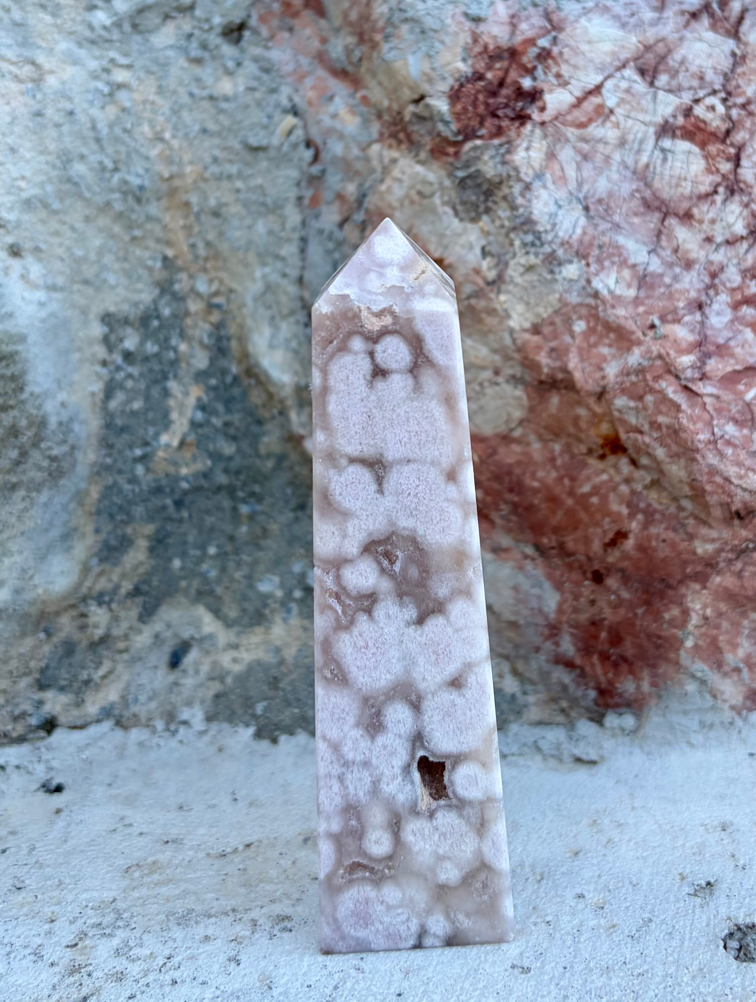 Pink Amethyst/ Flower agate tower