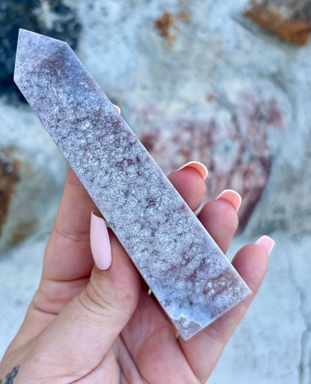 Purple pink amethyst tower