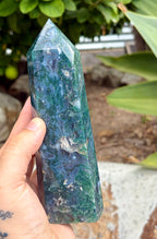 Moss agate chunky tower