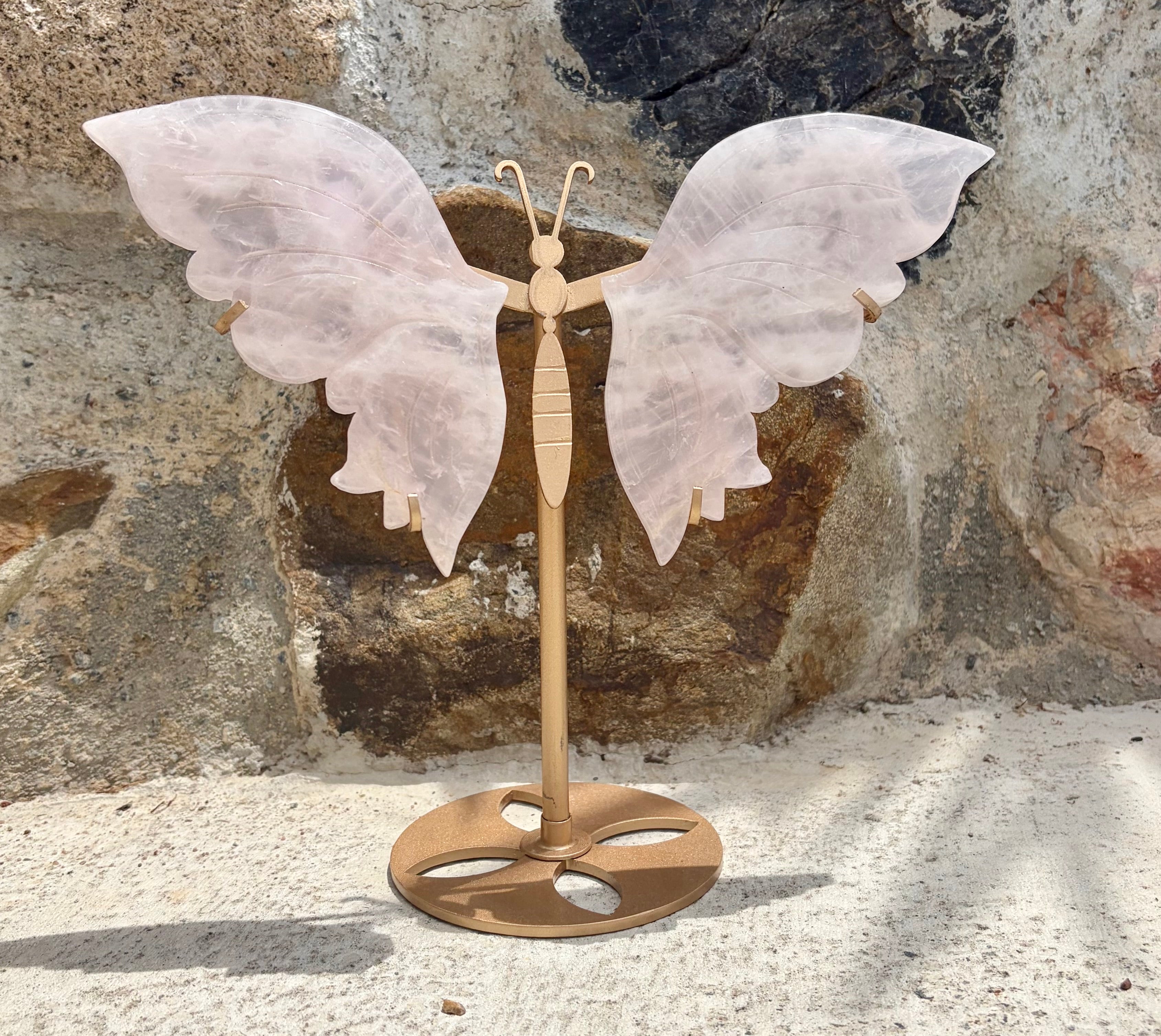 Rose quartz butterfly wings
