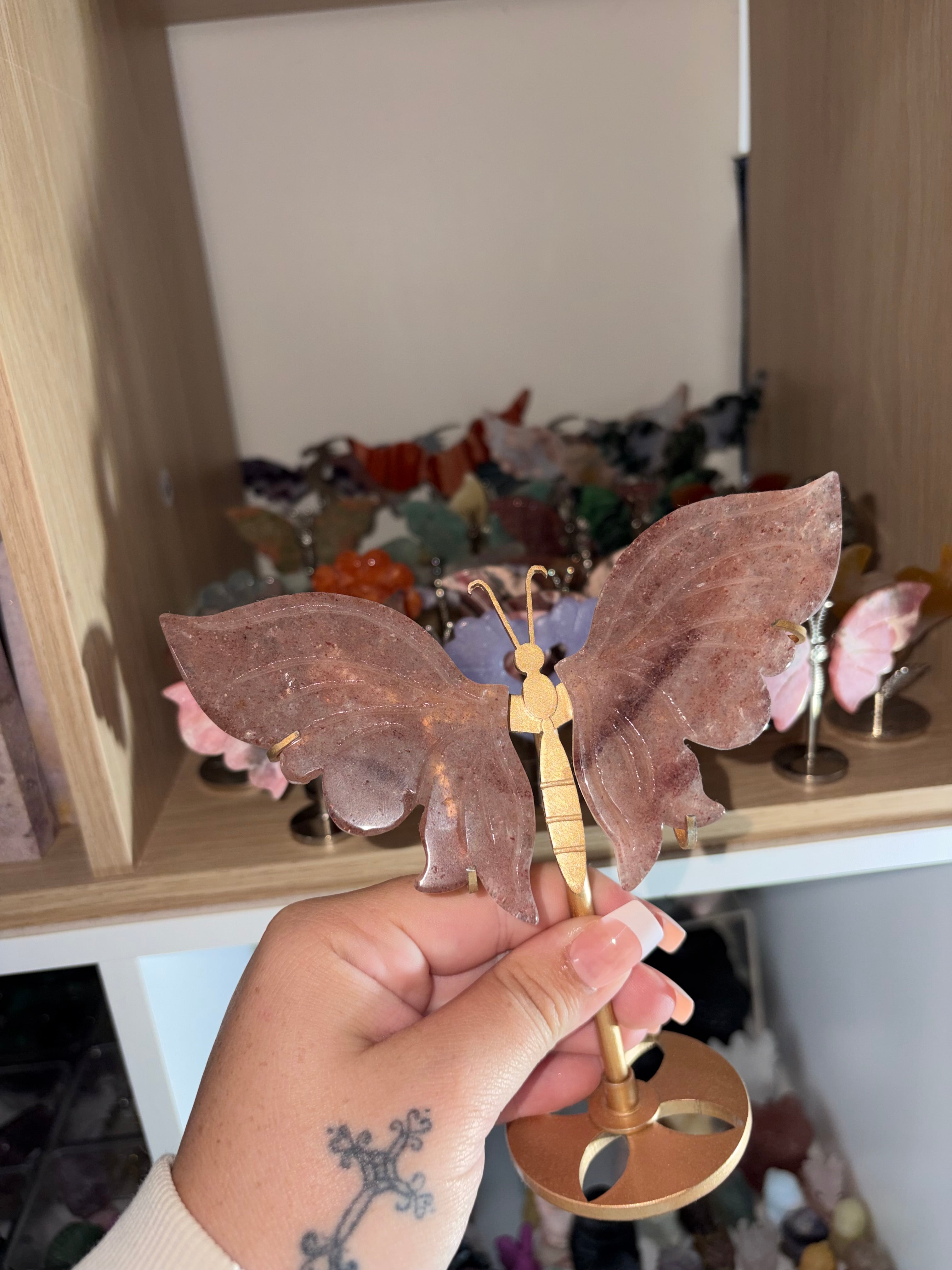 Strawberry quartz butterfly wings