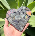 Labradorite heart with resin
