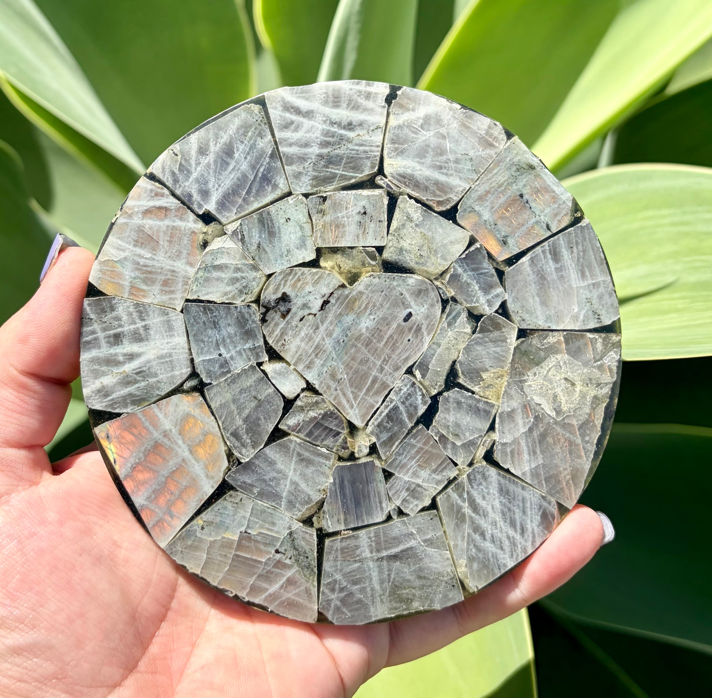Labradorite coaster in resin