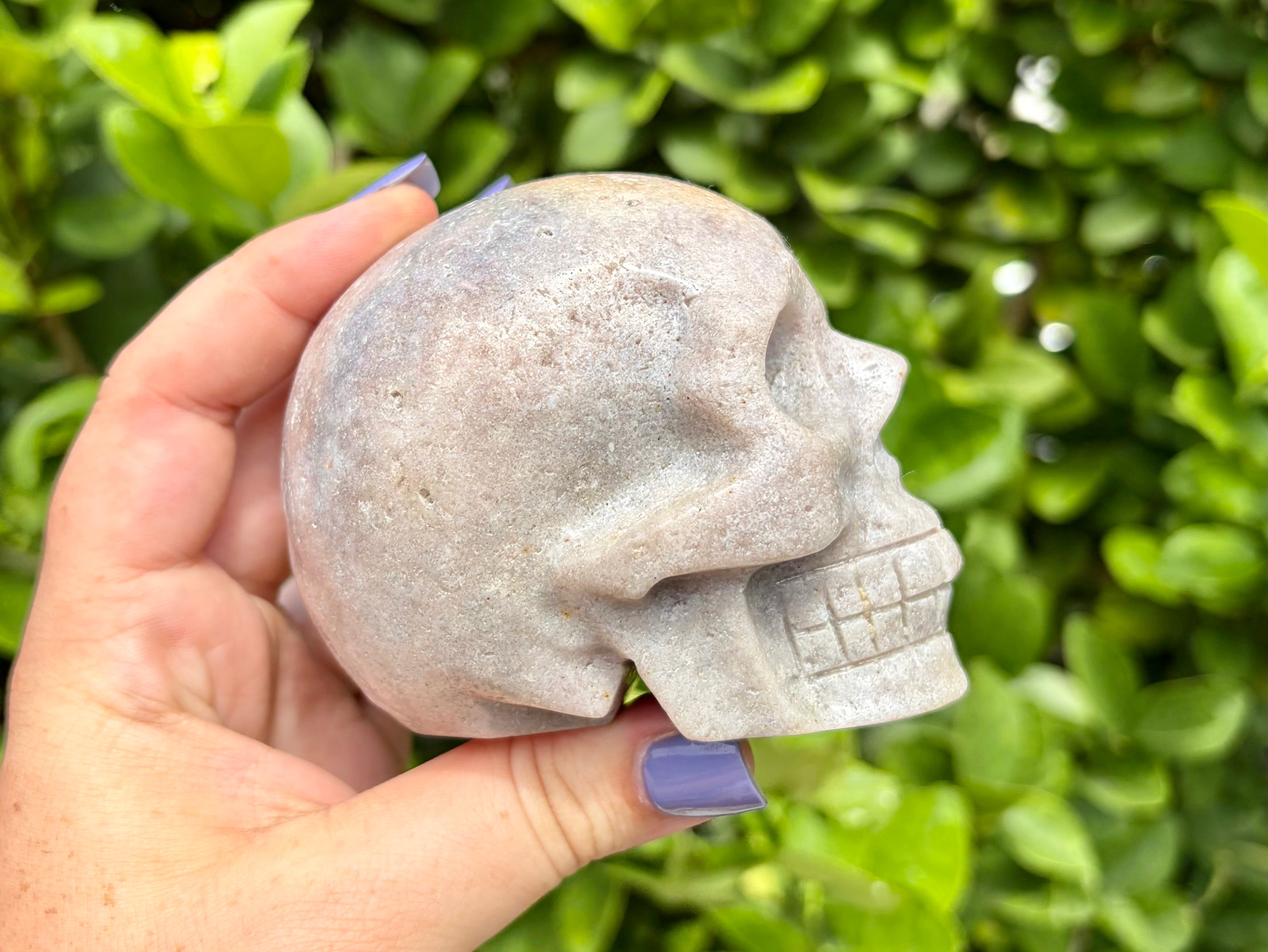 Pink amethyst skull