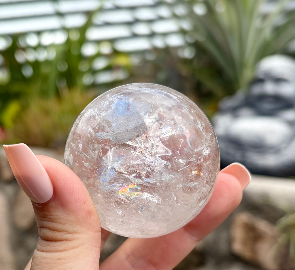 Clear quartz sphere