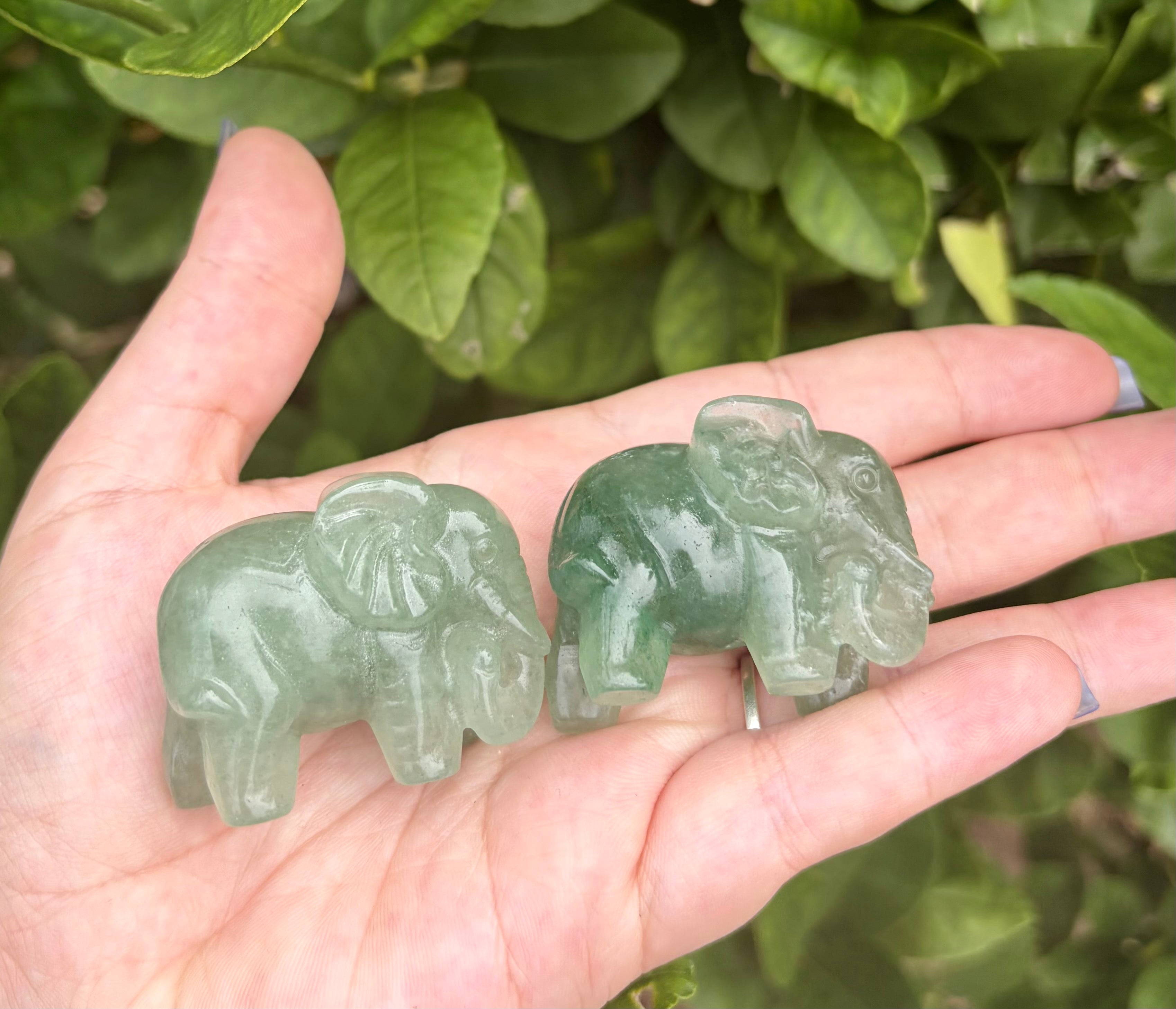 Green aventurine elephant