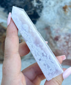 Pink amethyst/ flower agate tower