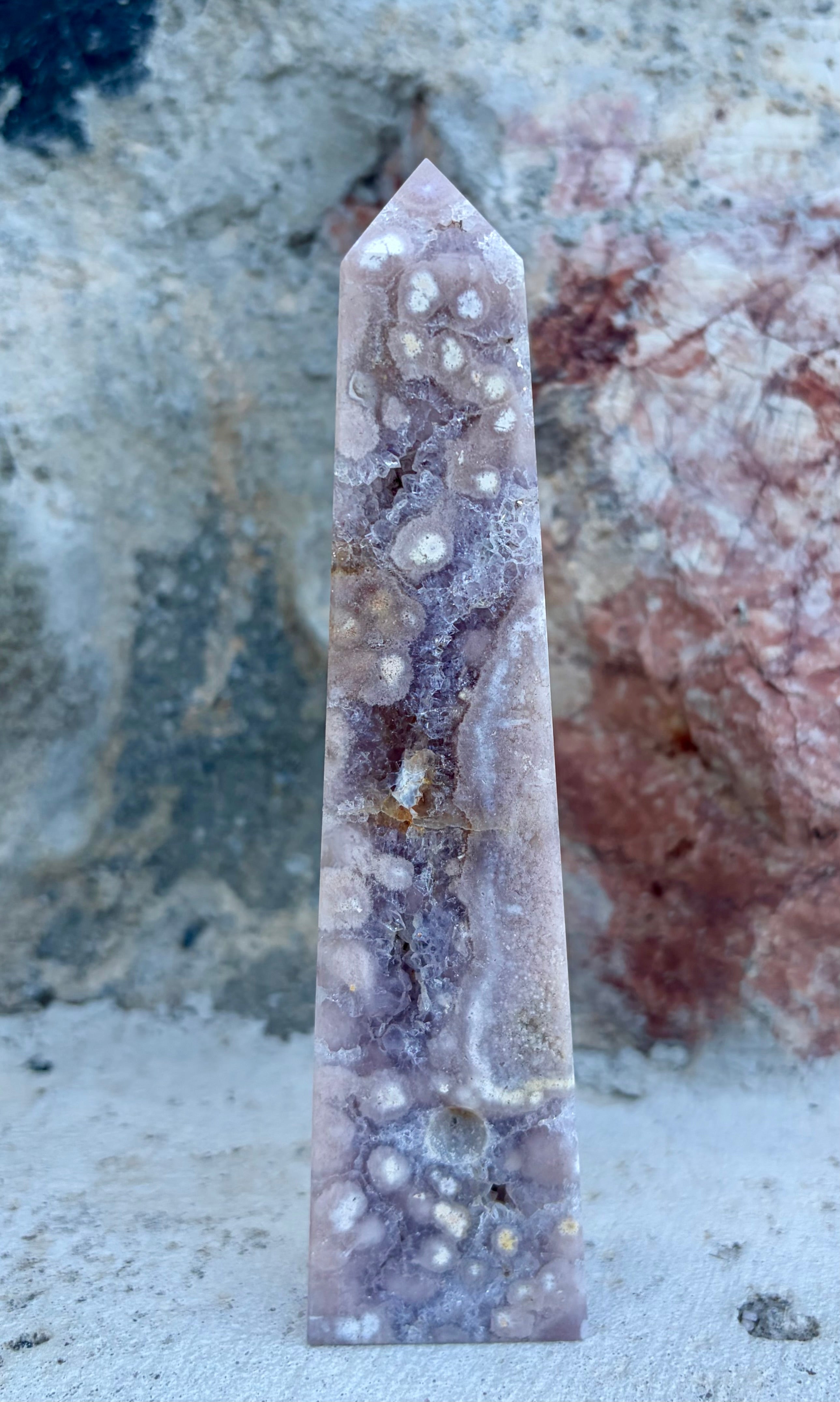 Pink amethyst/ amethyst/ flower agate tower