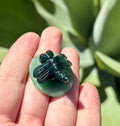 Moss agate dragonfly on green Aventurine lilliepad