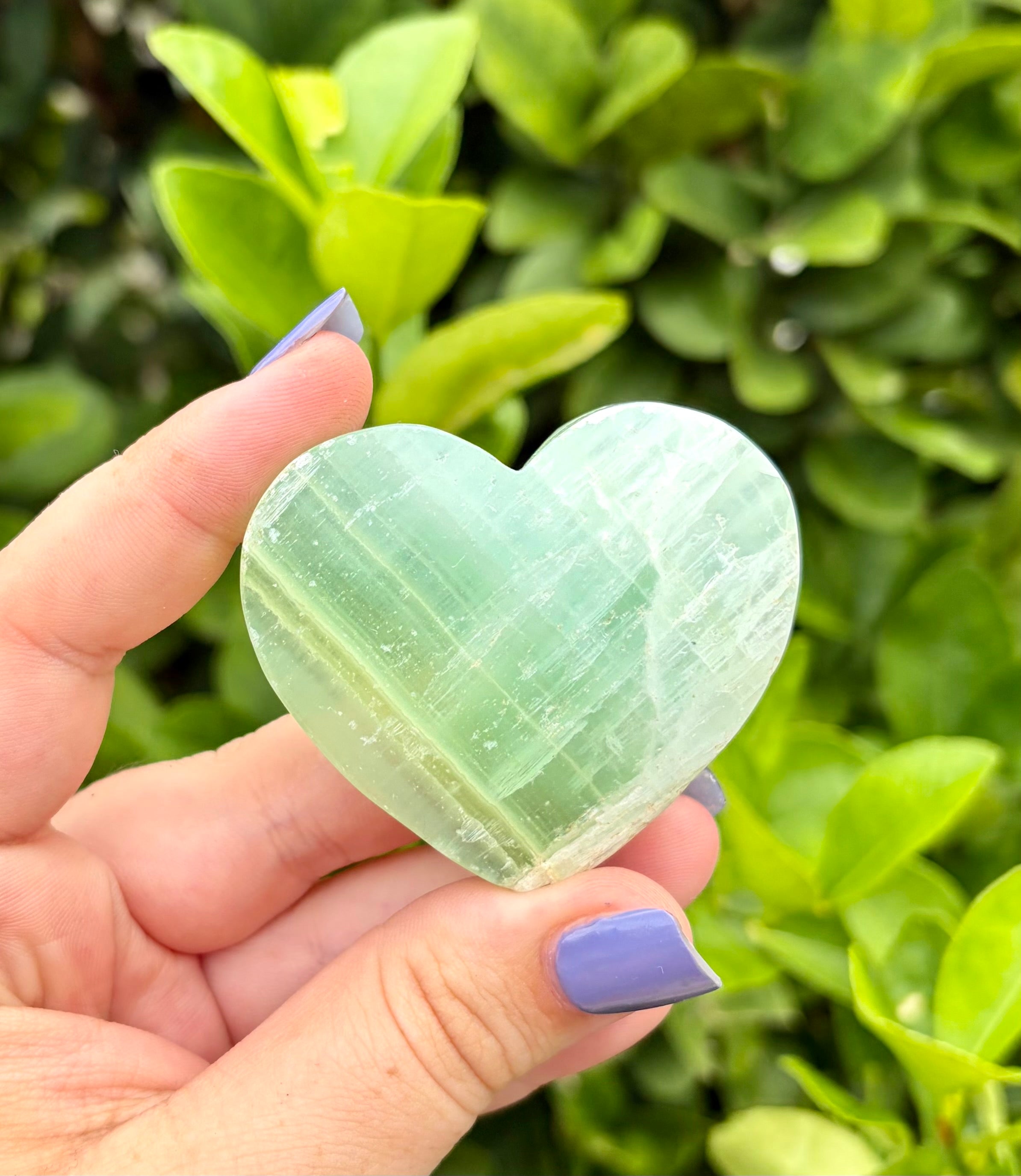 Pistachio calcite heart D
