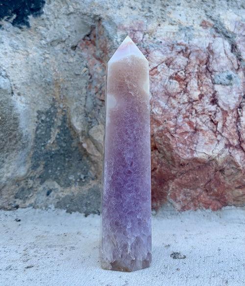 Amethyst/ flower agate tower