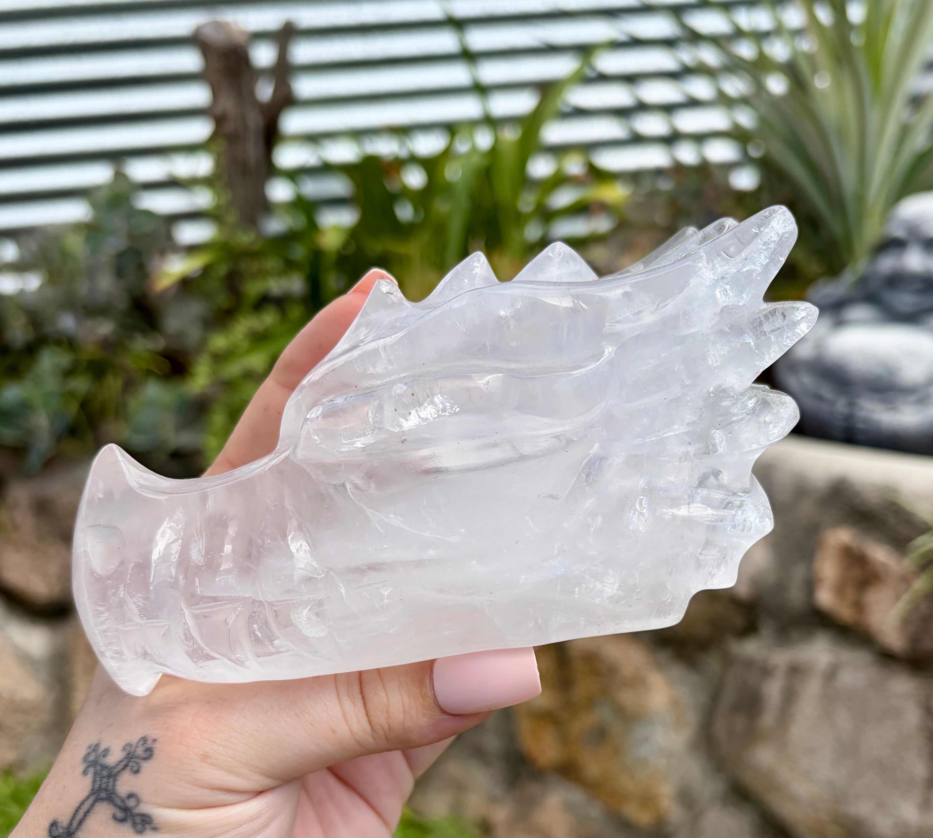 Clear quartz dragon head