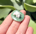 Howlite frog on green Aventurine Lillie pad