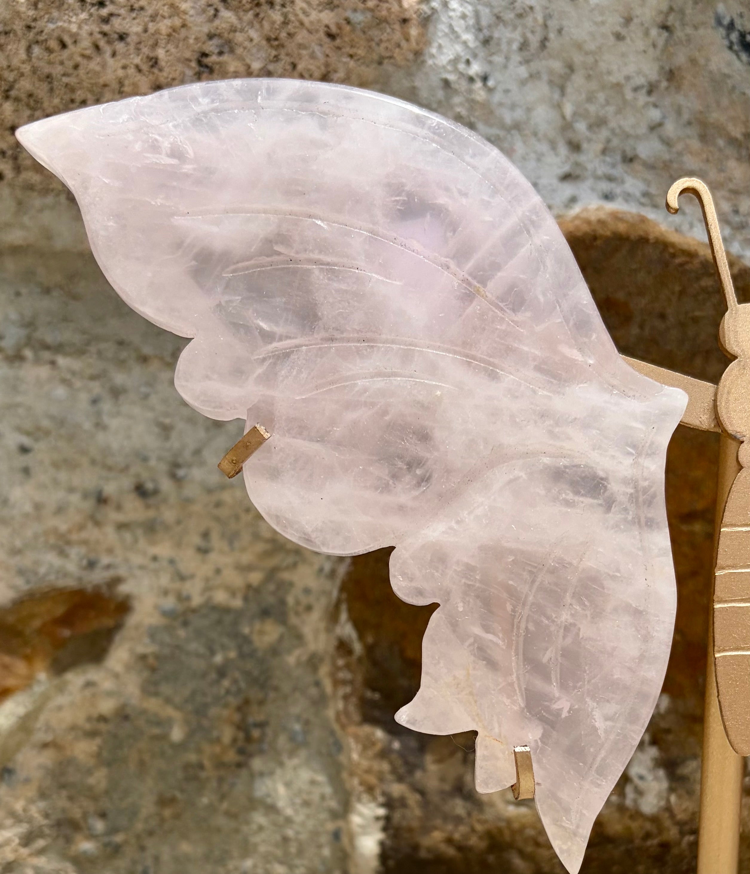 Rose quartz butterfly wings