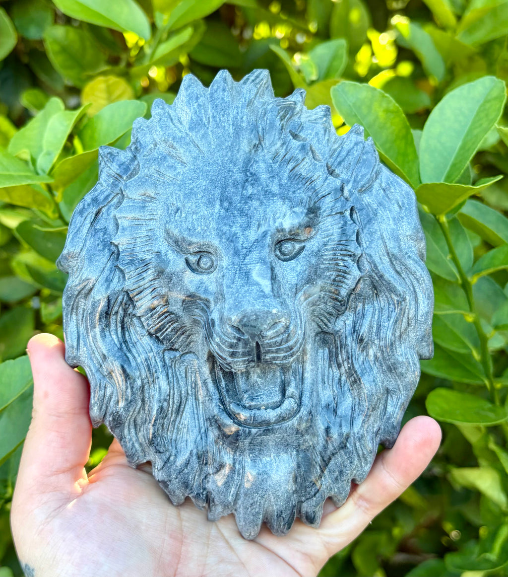 Grey Jade lion head